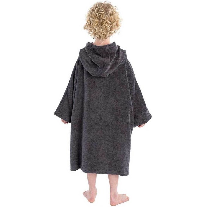 2023 Dryrobe Enfants Organic Cotton Hooded Towel Change Robe V3OCT - Slate Grey