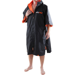 2019 Dryrobe Advance Short Sleeve Premium Outdoor Changing Robe / Poncho DR100 - Black / Orange