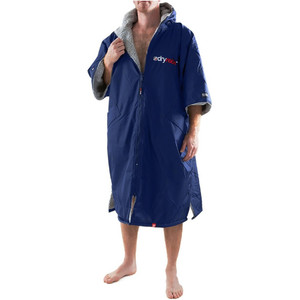 2024 Dryrobe Advance Short Sleeve Premium Outdoor Changing Robe / Poncho DR100 - Navy / Grey