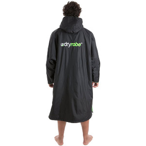 2021 Dryrobe Manches Longues Premium Outdoor Changing Robe / Poncho DR104 - Noir / Vert