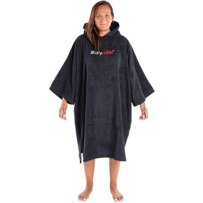 Dryrobe Towelling Robe Short Sleeve Hooded Poncho Towel Changing Robe 