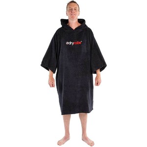 2021 Dryrobe Organic Cotton Hooded Towel Change Robe / Poncho  - Black