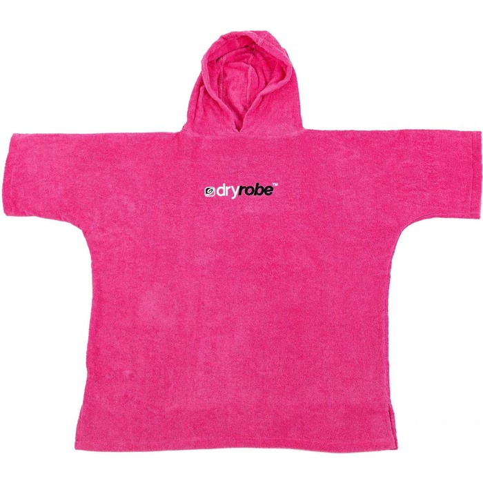 2023 Dryrobe Junior Junior Organic Cotton Hooded Towel Changing Robe - Pink