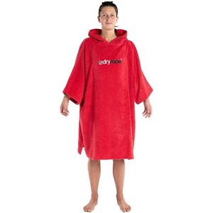 2022 Dryrobe Organic Cotton Hooded Towel Changing Robe / Poncho - Red