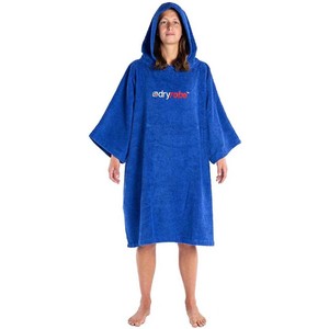 2023 Dryrobe Organic Cotton Hooded Towel Changing Robe / Poncho - Royal Blue