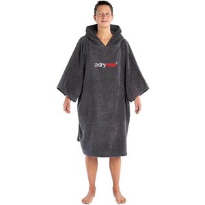 2023 Dryrobe Organic Cotton Hooded Towel Changing Robe / Poncho - Slate Grey