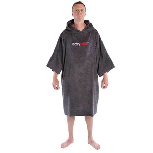2022 Dryrobe Organic Cotton Hooded Towel Changing Robe / Poncho - Slate Grey