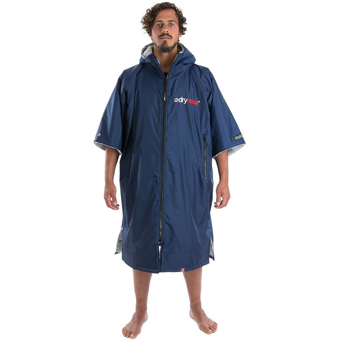 Dryrobe Advance - Short Sleeve Premium Outdoor Changing Robe DR100 - M Navy / Grey - OLD LISTING