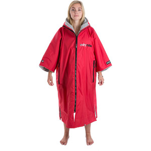 2024 Dryrobe Premium Outdoor Changing Robe / Poncho DR100 - Rouge / Gris