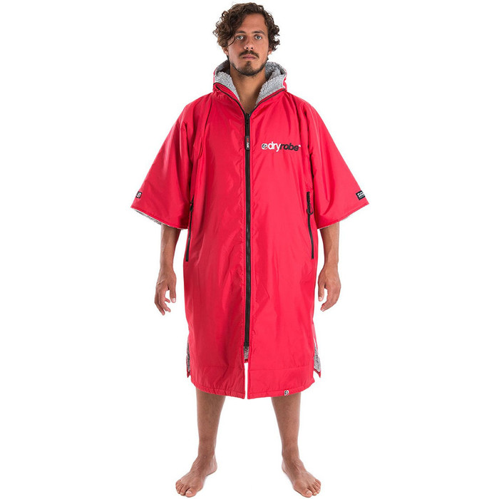 2024 Dryrobe Premium Outdoor Changing Robe / Poncho DR100 - Rouge / Gris