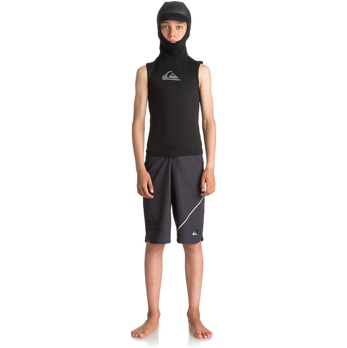 Quiksilver Junior Syncro Plus Thermal Vest with Neo Hood Black EQBW003001