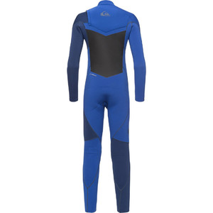 Quiksilver Jongens Highline Plus 4/3mm Wetsuit Met Chest Zip Nite Blue Eqbw103037