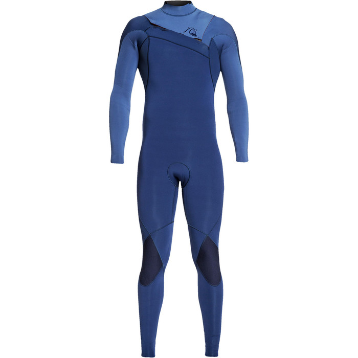 2020 Quiksilver Mannen Highline Ltd Monochrome 3/2mm Chest Zip Hydrolock Wetsuit Jodium Blauw / Cascade Blue Eqyw103075