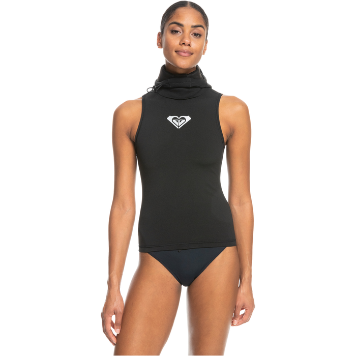 2024 Roxy Womens Swell Series 2mm Hooded Wetsuit Vest ERJW003002 - True Black