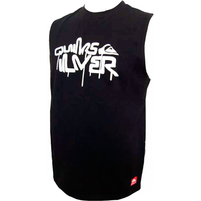 Quiksilver Flow Technical Cotton SLEEVELESS T-shirt in Black MIS-SIZED