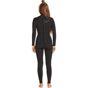 Billabong Womens Furnace Synergy 3/2 Back Zip GBS Wetsuit & Salty Hooded Poncho Package - Black Palms