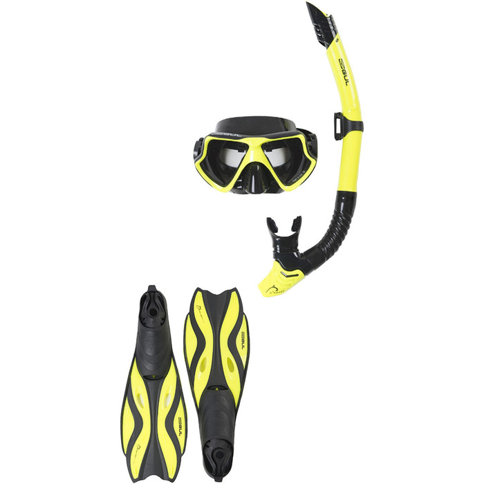 2020 Gul Tarpon ADULT Mask / Snorkel & FIN Setti keltaisena / mustana GD0003