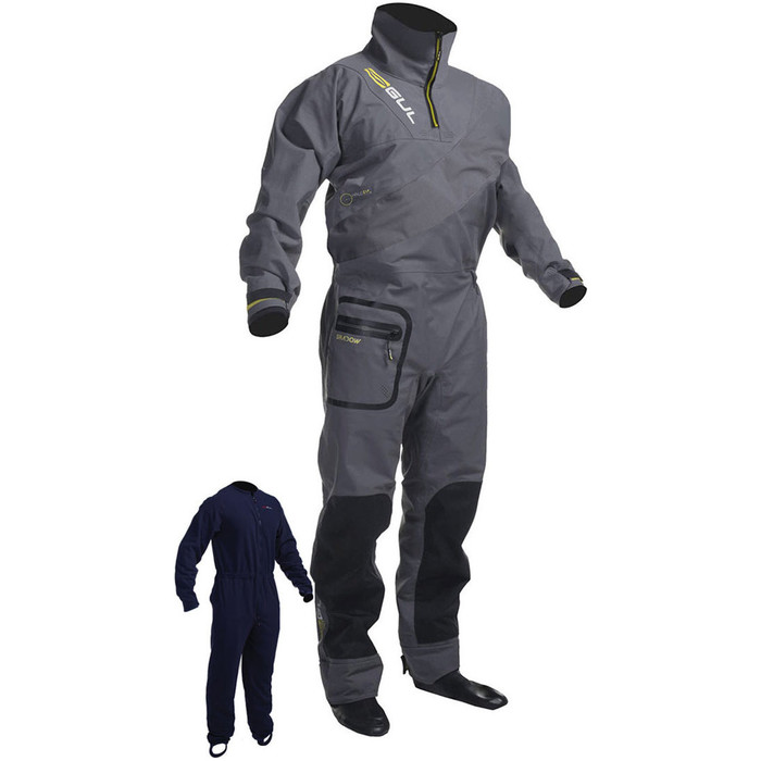 2018 Gul Shadow Mens Halo Zip Drysuit Charcoal GM0349-B3 INCLUSIEF onderbuik