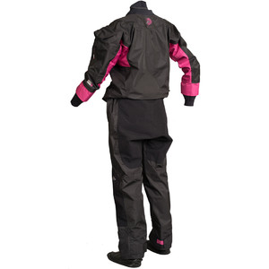 2021 Gul Kvinders Dartmouth Eclip Zip Drysuit Inc Underfleece Sort / Pink GM0383-b5