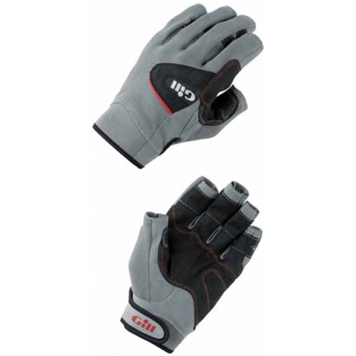 Gill Deckhand Glove SHORT Finger BLACK / GREY 7041 - Sailing - Accessories