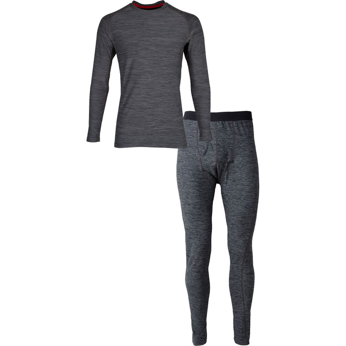 Gill Mens Crew Neck Base Layer Top & Legging Package Deal - Ash