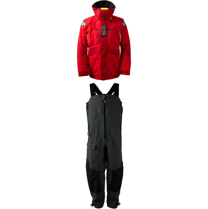 Gill Mens OS2 Jacket OS23J & Trouser OS23T Combi Set Red / Graphite