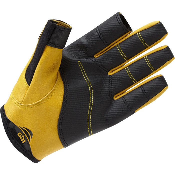 2023 Gill Mens Pro Long Finger Sailing Gloves 7453 - Black