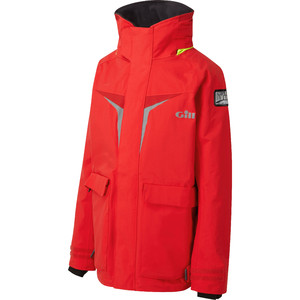 2021 Gill OS3 Junior Coastal Jacket & Trouser Combi Set - Bright Red / Graphite