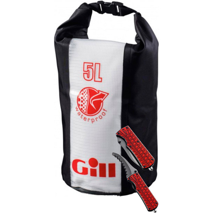 Gill Wet / Dry Cylinder 5LTR Bag & Folding Rescue Knife Package Deal