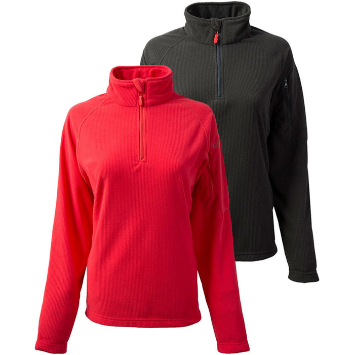 Gill Womens Thermogrid Zip Neck Fleece Twin Pack Graphite & Red