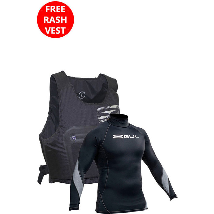 2018 GUL Code Zero Evo Buoyancy Aid NEGRO & Xola Rash Vest Bundle Oferta