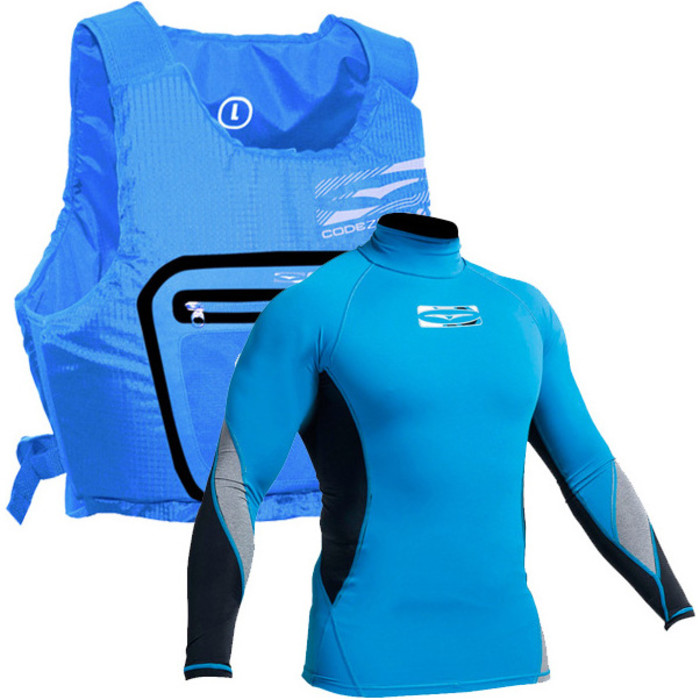 2018 GUL Code Zero Evo Buoyancy Aid BLUE + FREE Xola Rash Vest
