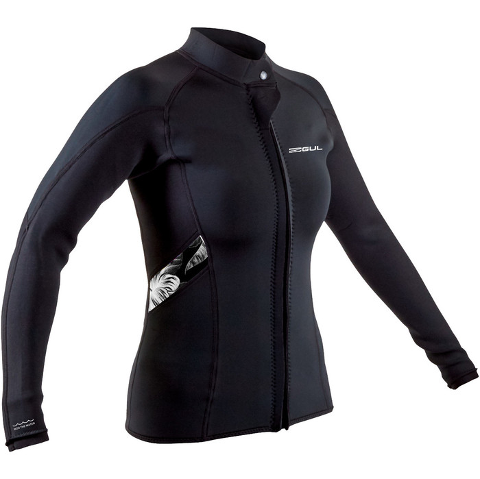 2022 Gul Womens Response 3/2mm Bolero Wetsuit Jacket RE6305-B9 - Black