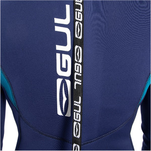 2023 Gul Feminino Response 4/3mm Gbs Back Zip Wetsuit Re1248-c1 - Azul / Paisley