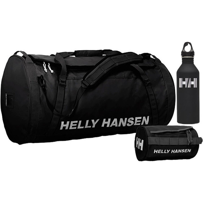 2019 Helly Hansen Hh 50l Duffel Bag 2 Washbag 2 & Mizu M8 Bottle Package Deal - Preto