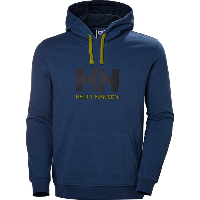 2019 Helly Hansen Hh Logo Sudadera Con Capucha Azul Graphite 33977