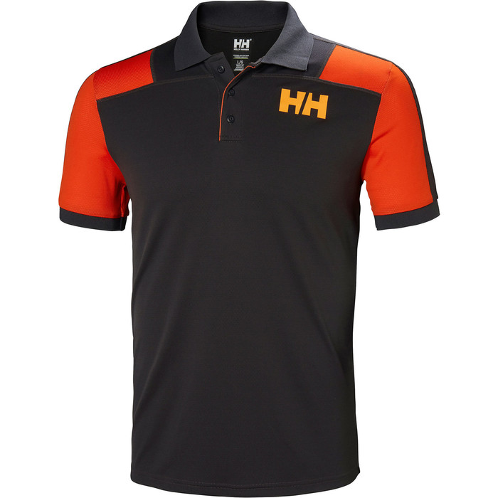2019 Helly Hansen Mens Lifa Active Light Short Sleeve Polo Ebony 49322