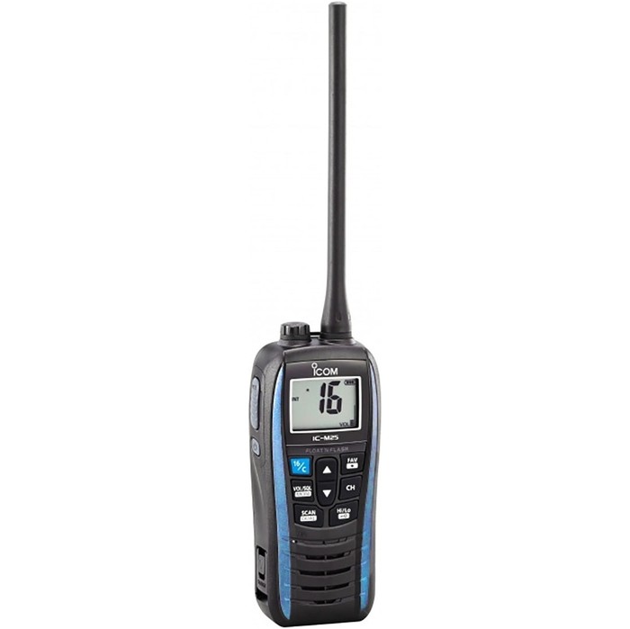 2024 ICOM M25 Waterproof Handheld VHF Radio Blue VHF0161