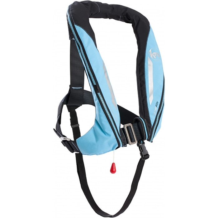 2019 Kru Sport 170N ADV Manual Lifejacket with Harness, Hood & Light Sky Blue LIF7364
