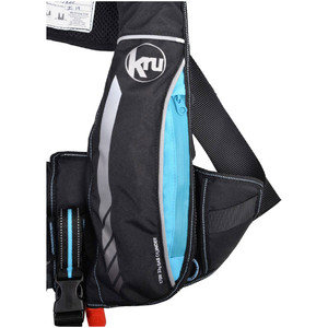 2019 Kru Sport Pro 170N ADV Automatic Lifejacket With Harness, Hood & Light Carbon / Sky Blue LIF7313