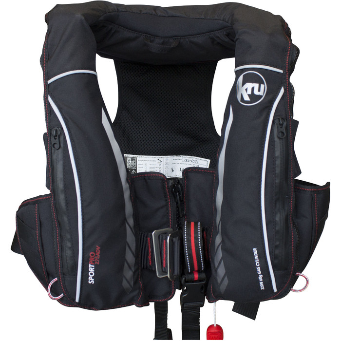 2019 Kru Sport Pro 275N ADV Automatic Lifejacket With Harness, Hood & Light Carbon LIF7410