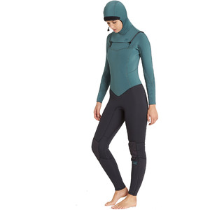 Billabong Vrouwen Furnace Synergy 5/4mm Hooded Chest Zip Wetsuit Suiker Pine L45g30