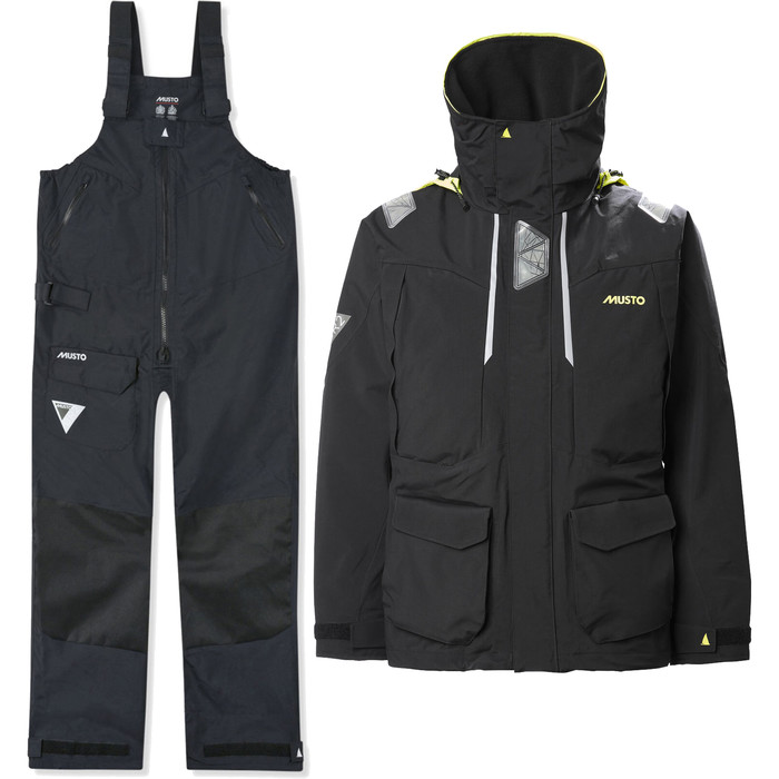2021 Musto Mens BR2 Offshore Jacket & Trouser Combi Set - Black