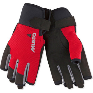 Musto Essential Sailing Long Finger & Short Finger Sailing Gloves Package - Red