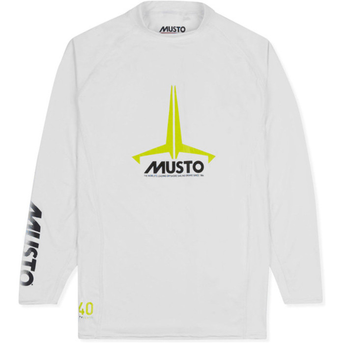 2022 Musto Junior Insignia Uv Fast Dry Ls T-shirt Bianca Skts012