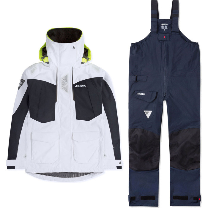 2020 Musto Vrouwen Br2 Offshore-jacket & Broek Combi Set - Wit / Navy