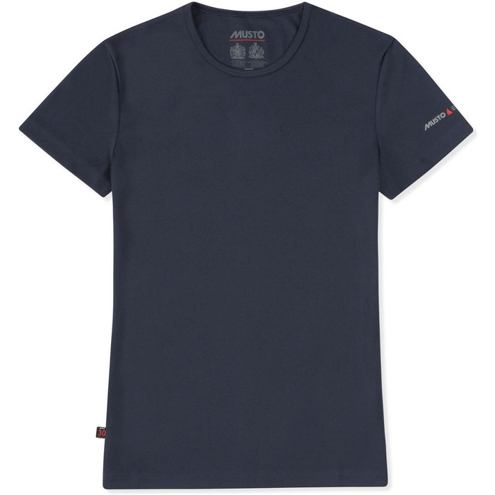 Musto Zonnescherm Voor Dames, Permanent Wicking UPF30 T-shirt, True Navy EWTS018