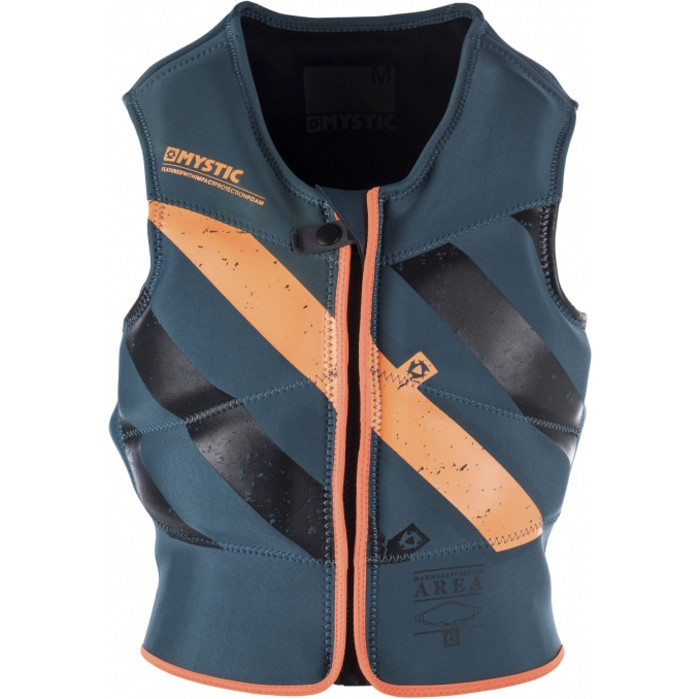 2019 Mystic Block Kite Impact Vest Zip frente TEAL 140295