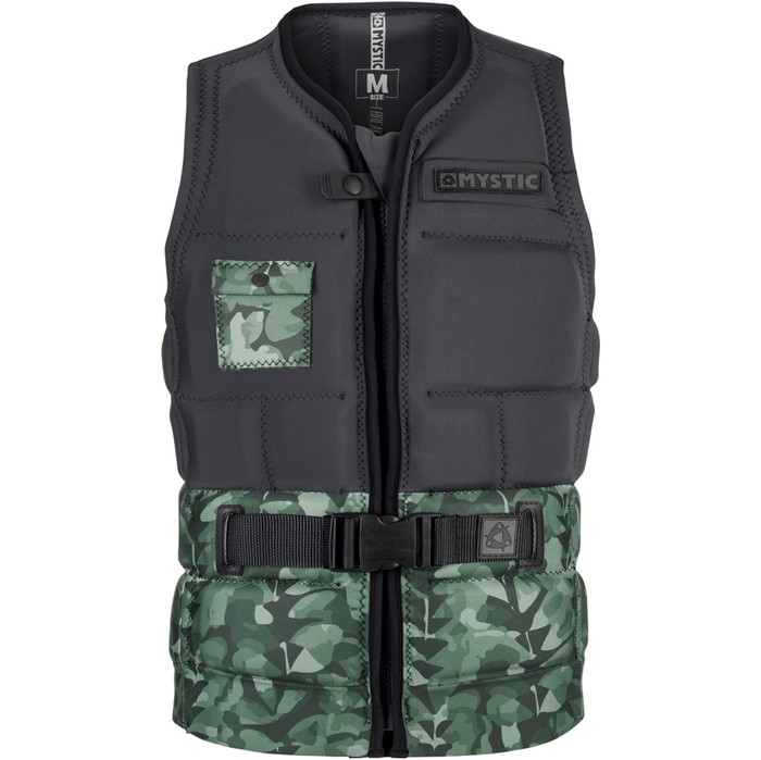 Mystic Shred Impact Vest Front Zip Grn Allover 180146