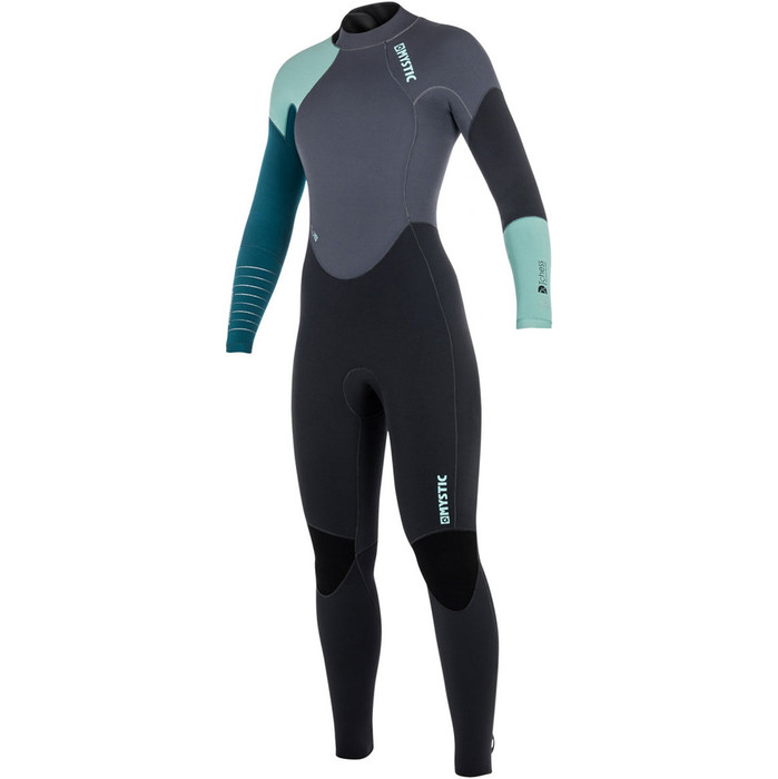 2018 Mystic Dutchess Womens 5 / 4mm Tilbage Zip Wetsuit Teal 180027 - 2ND